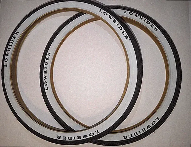 20" x1.75" White Wall Bicycle Tires With Lowrider Logo