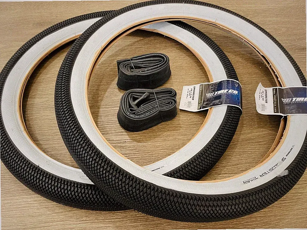 20x2.35 BMX White Wall Tires + Tubes Bike Bicycle Street Slick Fat Vee Rubber
