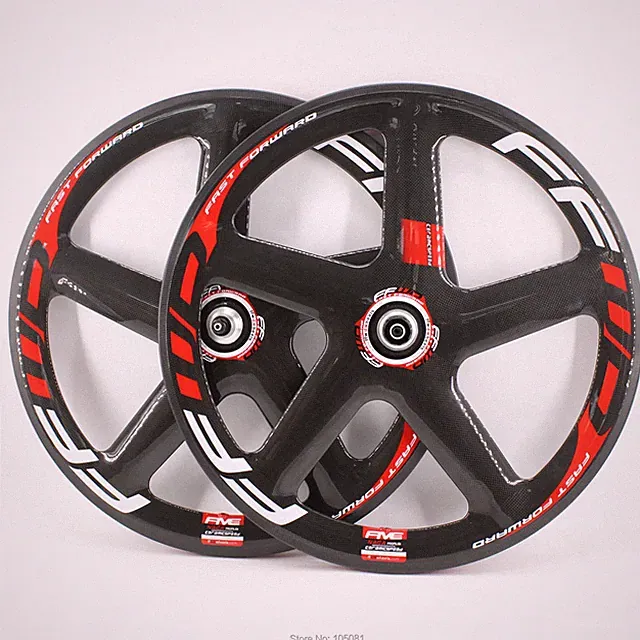 700C Fixed Gear Track Road Bike Full Carbon Fibre Rims 5 Spokes Bicycle Wheelset