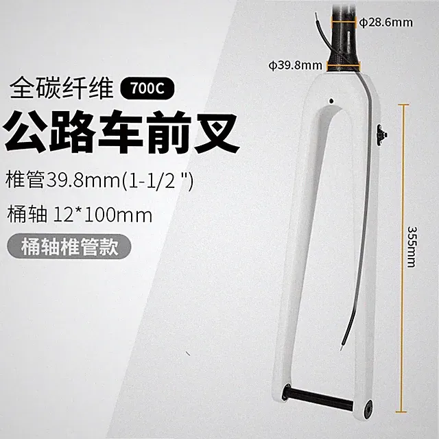 700C Road Gravel Bike Carbon Fiber Fork Thru Axle 12*100mm Disc Brake 140mm