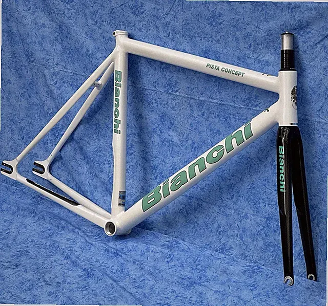 Bianchi Pista Concept 2007 Fixed Gear Track Bike Frameset 55cm RARE White/Celest