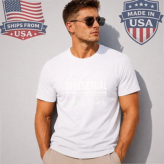Bike Sexual I Ride Just About Anything Graphic T-Shirt Funny Cycling