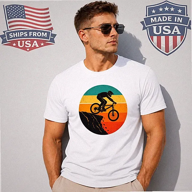 Downhill MTB Mountain Bike Graphic T-Shirt Vintage Cycling