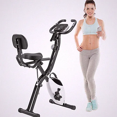 Exercise Bike,Foldable Stationary Bike for Home Gym Workout Magnetic X-Bike