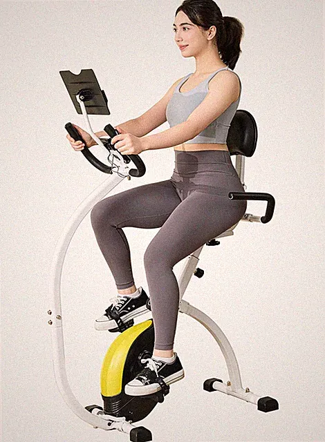 Foldable Recumbent Exercise Bike with High Backrest and Magnetic Resistance, Rec