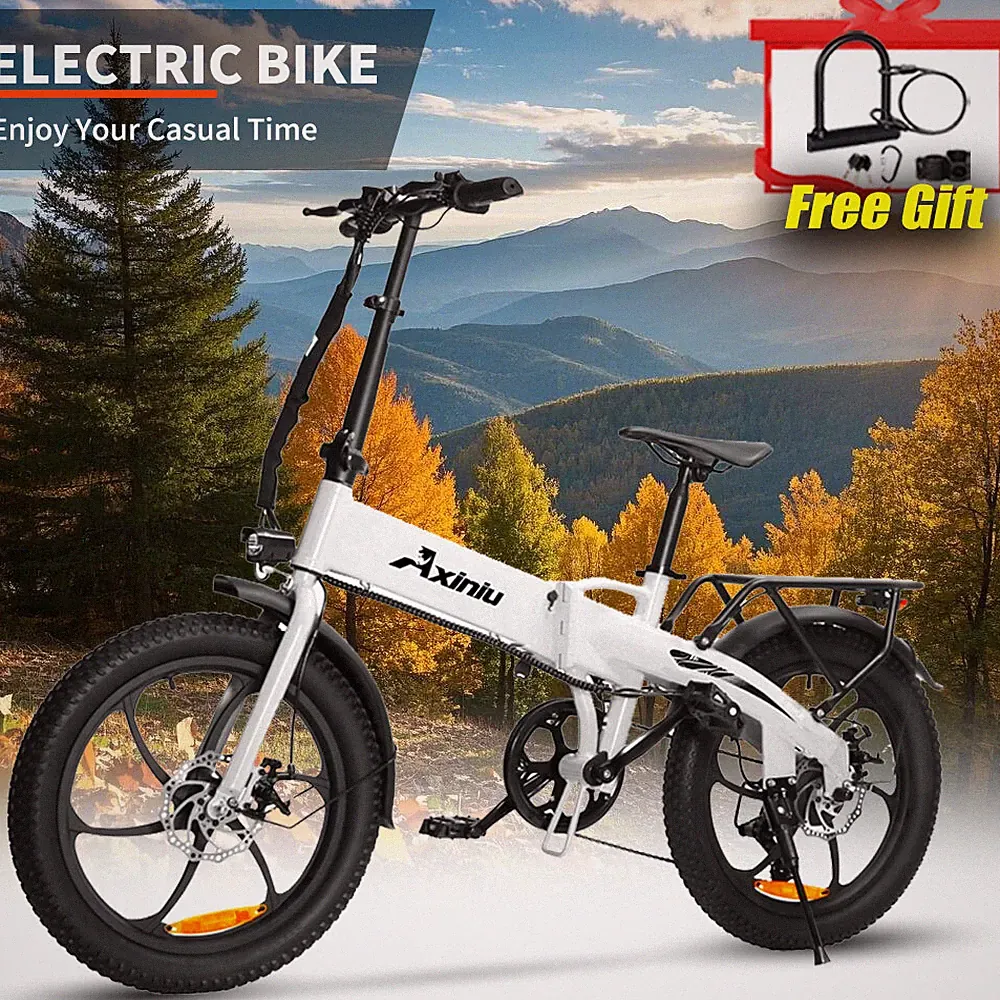 Folding Electric Bike for Adult 850W 30MPH Electric Bicycle Commuter Ebike White