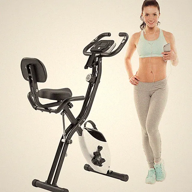 Folding Upright & Recumbent X-Bike Exercise Bike, 16-Level Adjustable