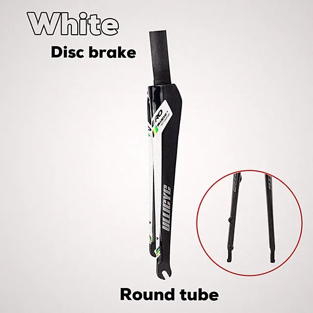 Full Carbon Fiber Rigid Fork 700C Road Bike Front Fork Round Tapered Tube