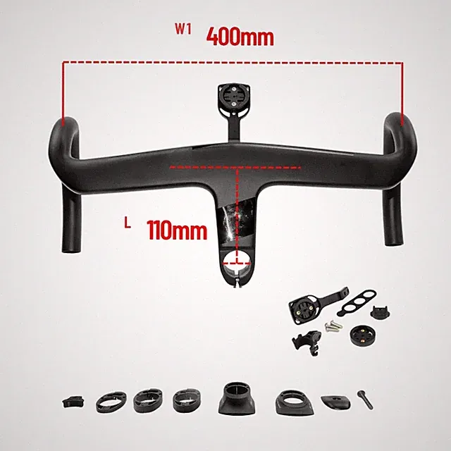 Gravel Bicycle Integrated Aero Bar Lightweight Handlebars Internal Cable