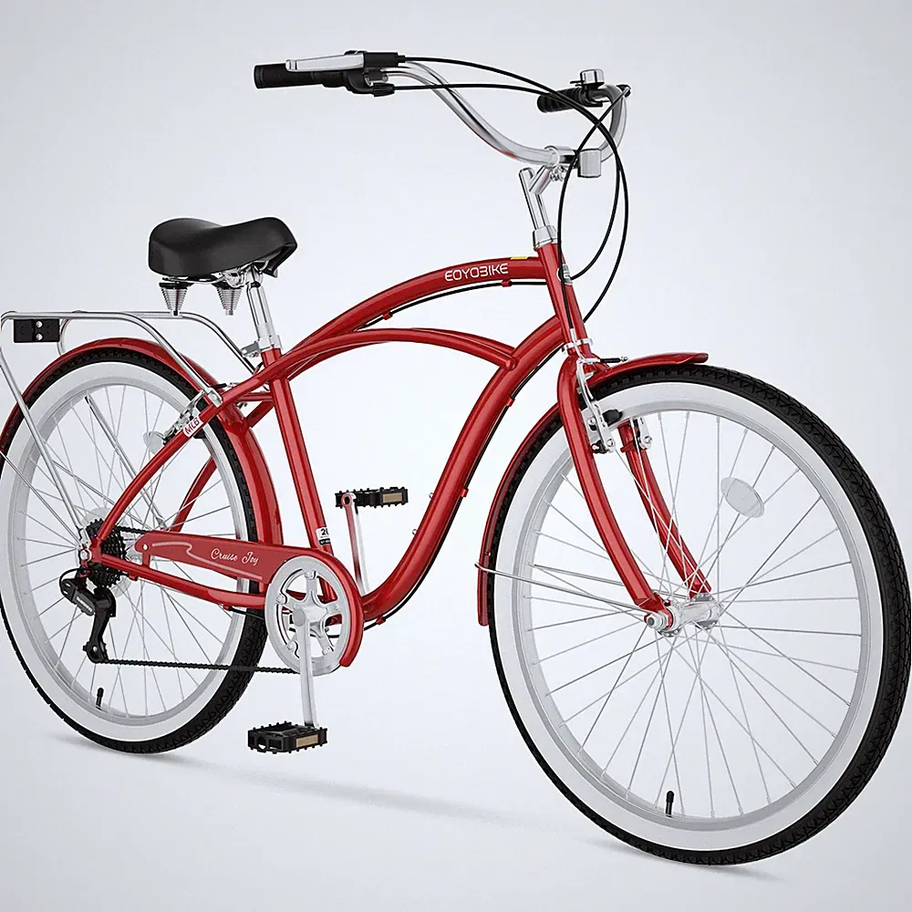 H&ZT 24/26 Inch Beach Cruiser Bike 7 Speed City Bike Commuter Bicycle Men Women