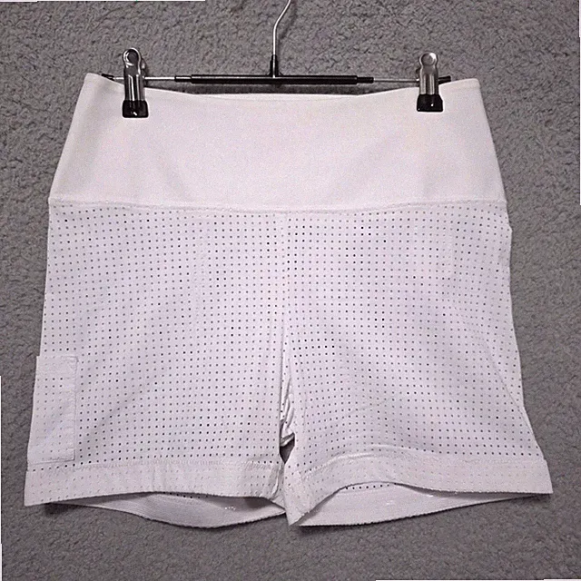 Kinona Shorts Womens White Bike Shorts Vented High Waist Size XS No Slip Legs