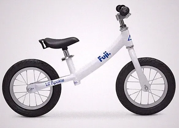 NEW FUJI Lil Rookie White Push Bike, 12" Wheels,Toddler Training Balance Bicycle