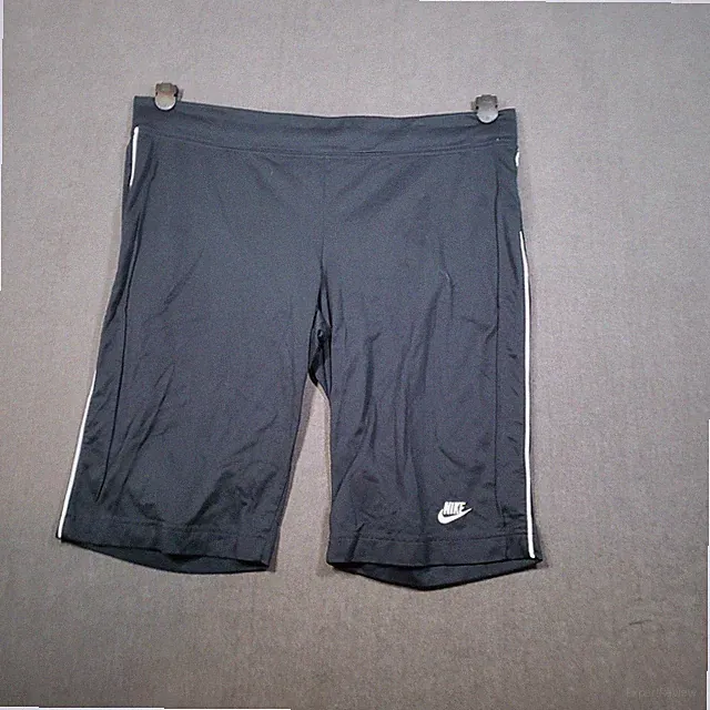 Nike Sportswear Bike Shorts Girls Large Black Side Stripe Athletic Athleisure