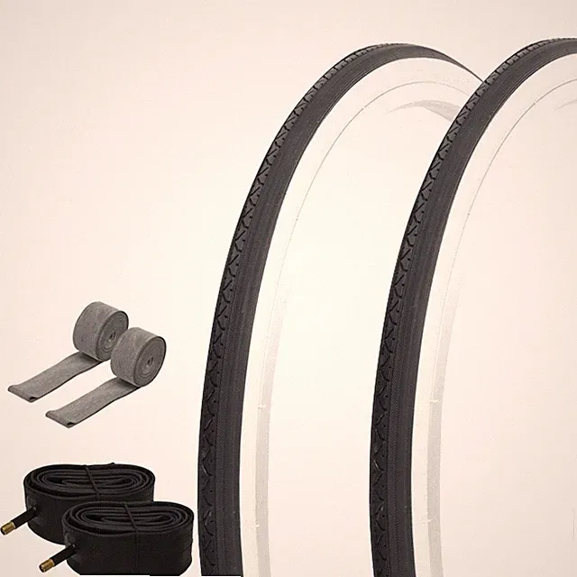PRO+ Bicycle 26" x 1-3/8" White Black TOURING P-148 (2) 26" Tires, Tube, Strip