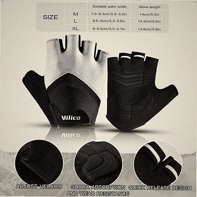 ROCKBROS Sport Cycling Gloves Half Finger Breathable Shockproof Gel Pad Gloves