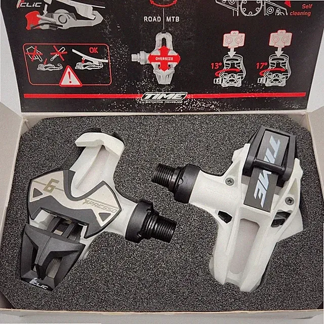 Time Xpresso 6 White ATAC Clipless MTB Bicycle Pedals w/ Cleats OPEN PACKAGE