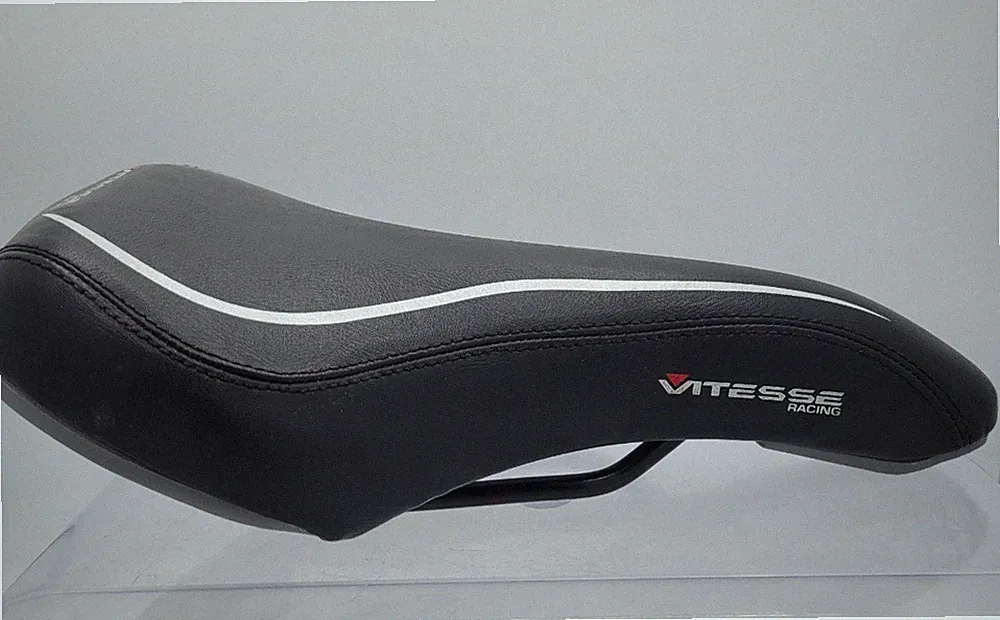 Vitesse Racing Bicycle Seat Saddle Black White Comfort Bike Saddle