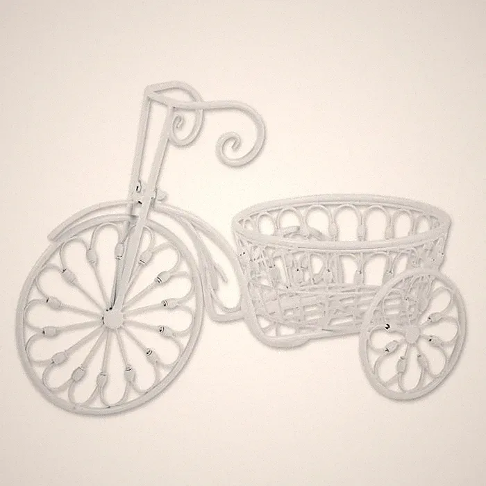 White Bicycle Planter