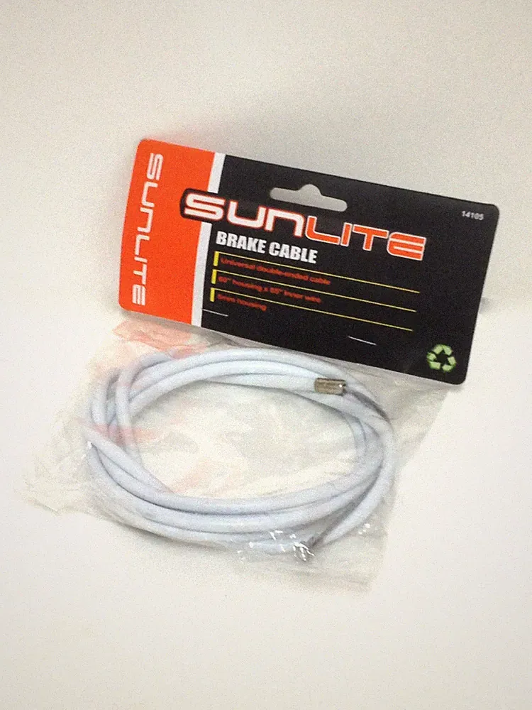 WHITE BICYCLE WHITE BRAKE CABLE W/HOUSING ROAD OR MOUNTAIN
