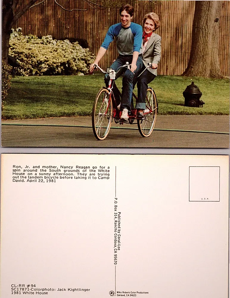 White House Tandem Bicycle Ride Postcard