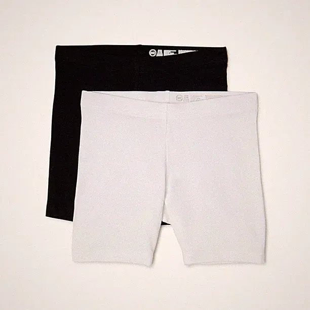 Wonder Nation Girls Bike Shorts 2 Pair Size LARGE (10-12) Solid Black & White