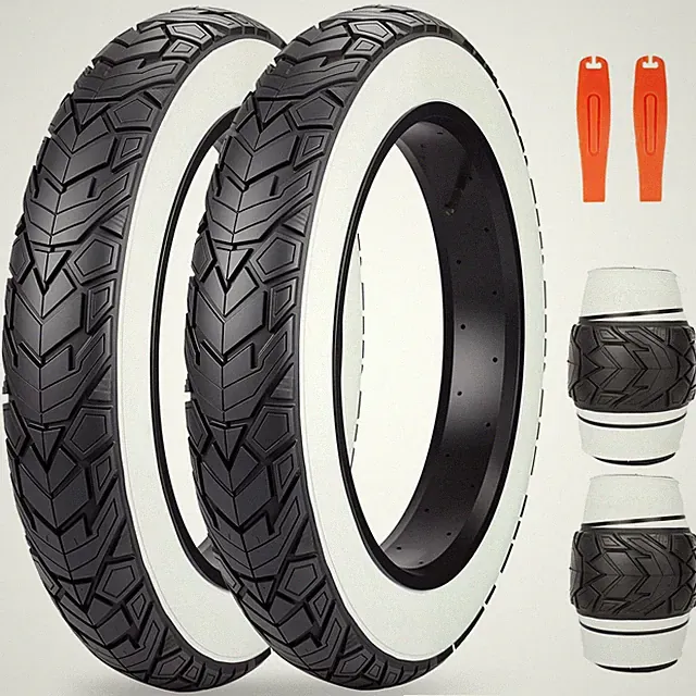 ZUKKA 2 Pack E-Bike Fat Tire,20 x 4.0-inch Electric Tricycle Fat Tire,White Wall